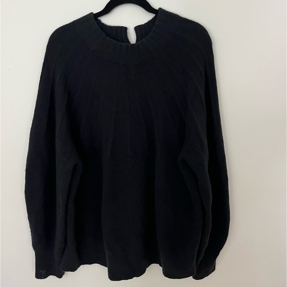 Anthropologie Liora Tie Back Sweater 3X Wool Plus Slouchy Pullover - Picture 4 of 12